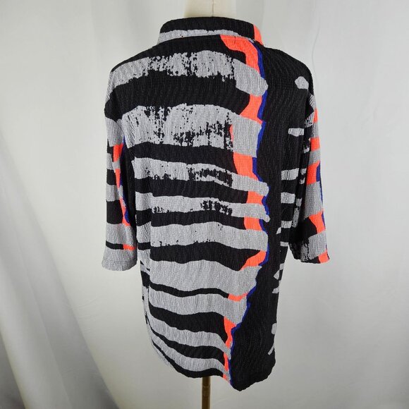 Jamie Sadock Zebra Crinkle Print Top Size XL Black Gray Golf Tennis - Picture 3 of 10